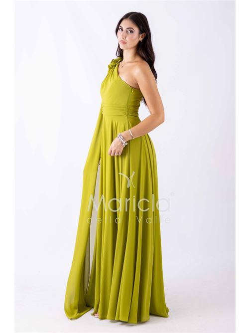 abito lungo fiore chiffon MARICLA ELEGANCE | FI7401LIME